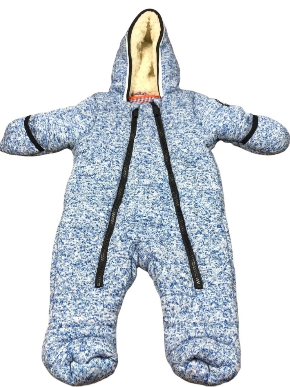Ben Sherman Cozy Baby Boy Heathered Blue Unisex Snowsuit 24 Months With Hood